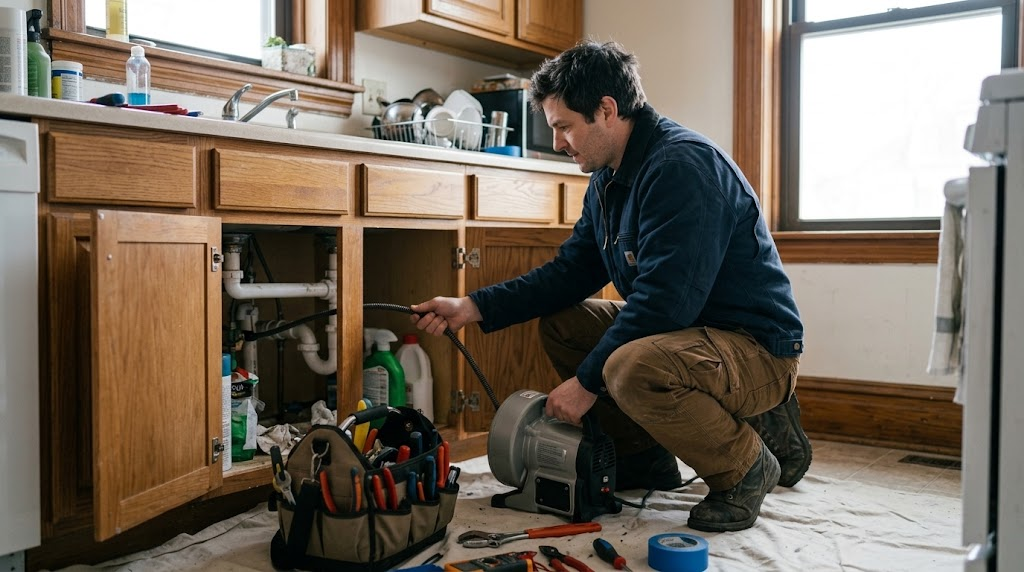 Drain Cleaning in Glen Oaks Queens professional motorized machine