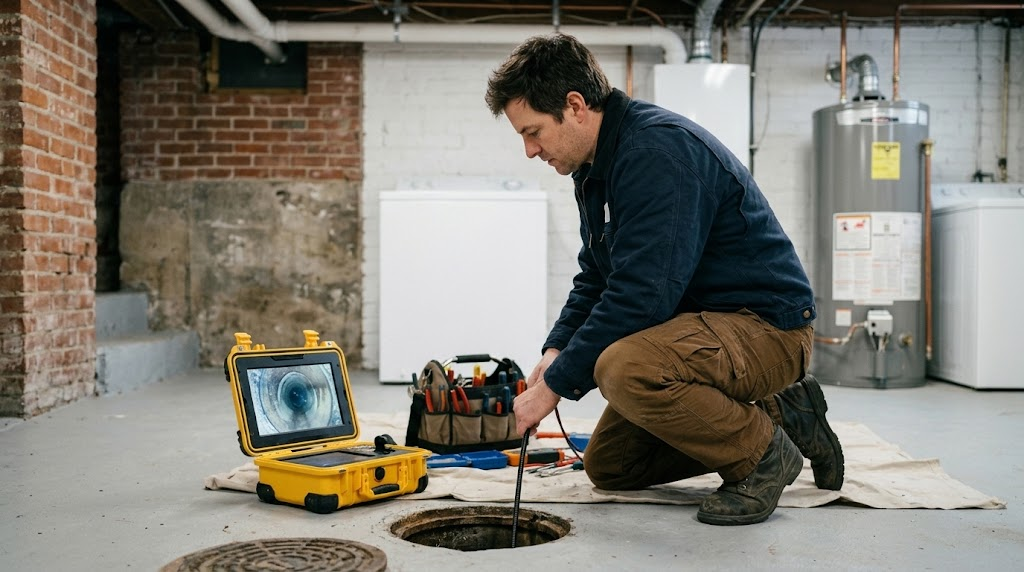 Sewer Line Repair in Glen Oaks Queens camera inspection